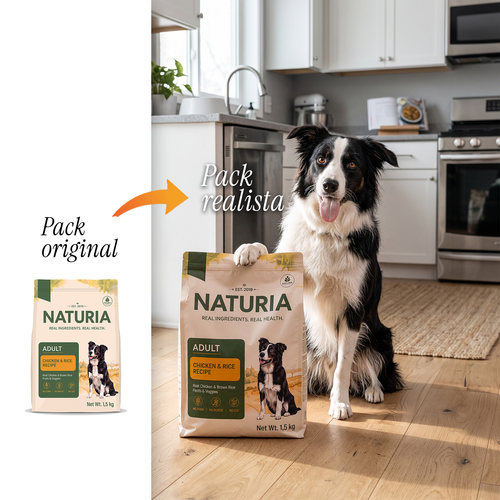Del pack original al pack realista en escena amb mascota
